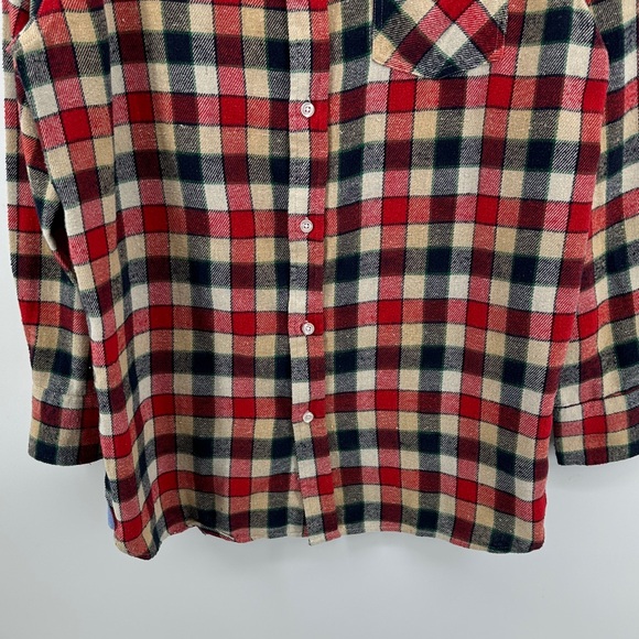 Bogari Grunge Gorpcore Outdoor Multicolor Plaid Casual Flannel Shirt SzL - Picture 5 of 13